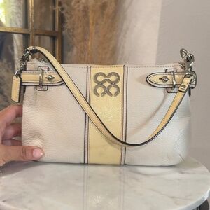 COACH Vintage Y2K Butter Cream/Yellow Leather Top Handle Mini Bag Handbag Clutch
